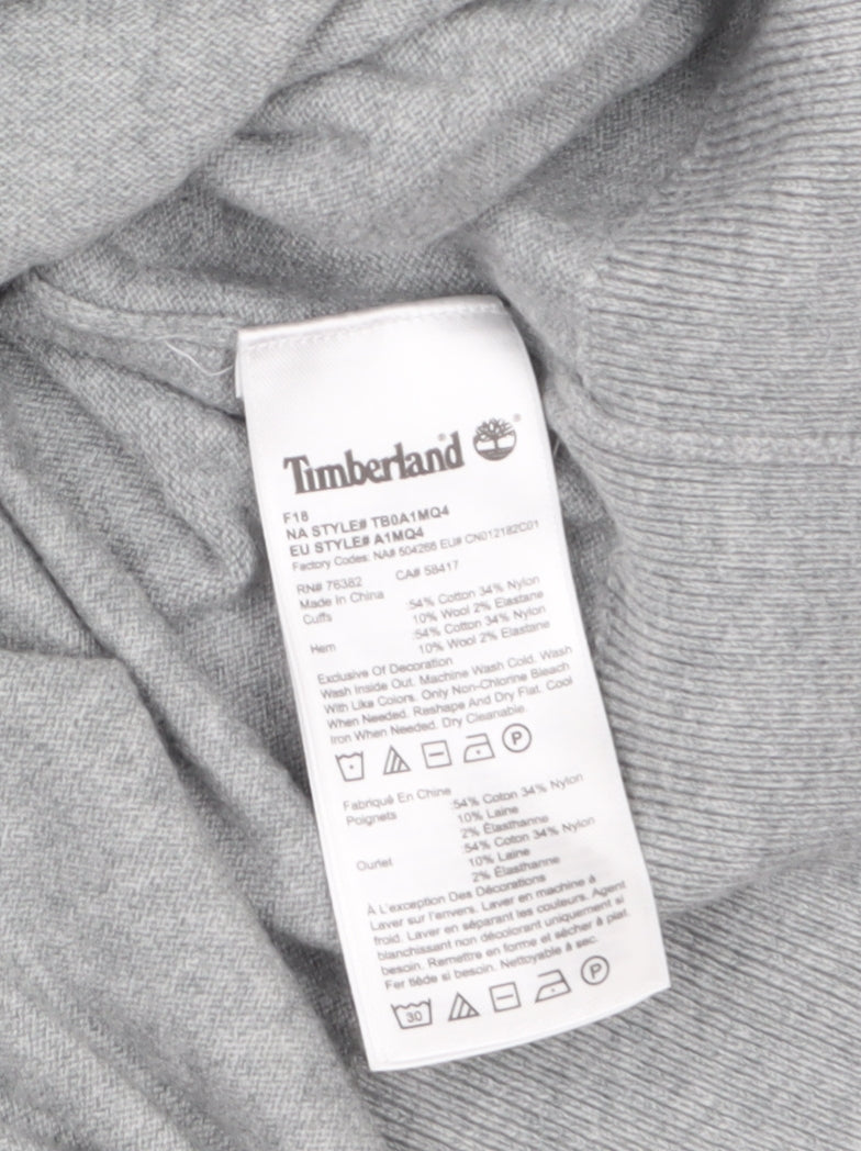 Timberland Men’s Grey Crew Neck Knit Jumper M Classic Soft Wool Blend