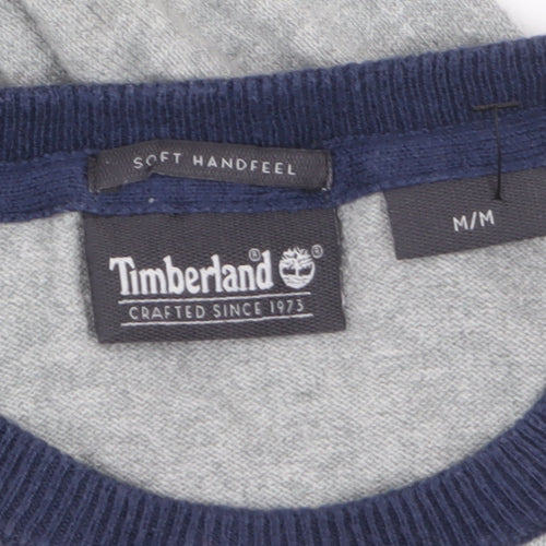 Timberland Men’s Grey Crew Neck Knit Jumper M Classic Soft Wool Blend