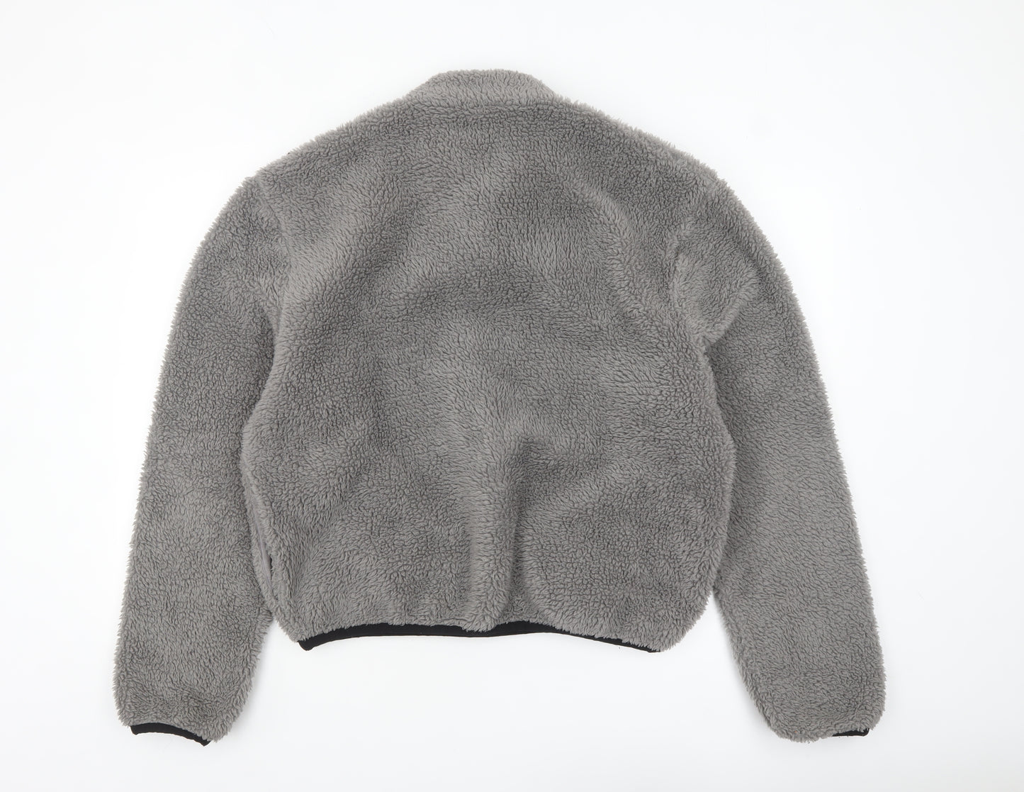 ASOS DESIGN Women Grey 1/4 Zip Fleece Pullover Sweatshirt Size S