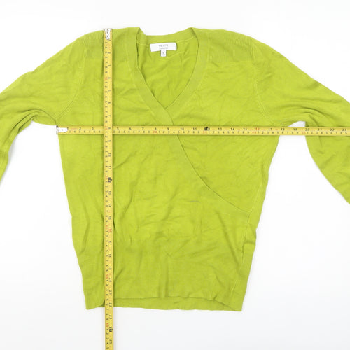 Petite Collection Women’s Green V-Neck Wrap Jumper Size 12 Petite