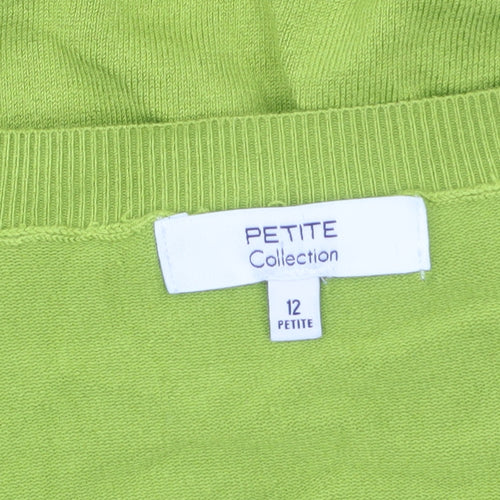 Petite Collection Women’s Green V-Neck Wrap Jumper Size 12 Petite