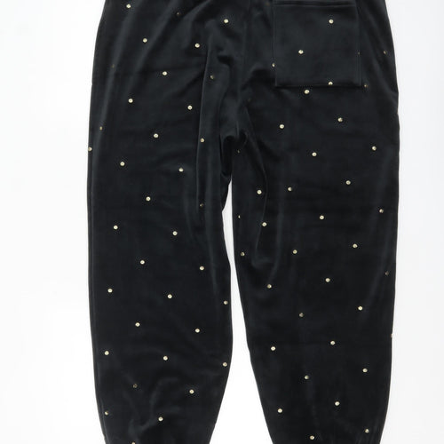 Marks and Spencer Women’s Black Studded Velvet Jogger Trousers L