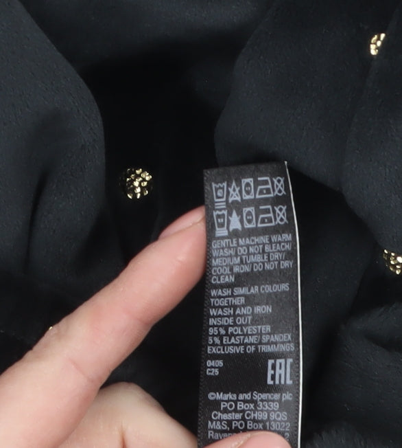 Marks and Spencer Women’s Black Studded Velvet Jogger Trousers L