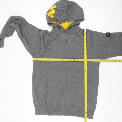 Bench Men’s Grey Hooded Pullover Jumper Size M Cotton Blend