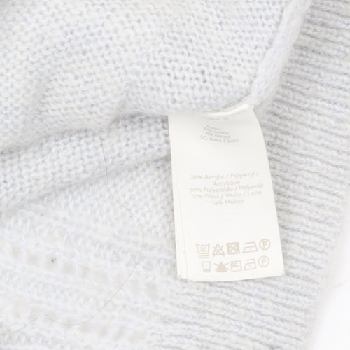 Boden Women Grey Cable-Knit Cardigan Size S V-Neck Wool Blend