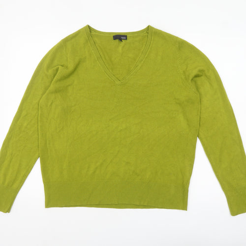 Next Women’s Green V-Neck Acrylic Pullover Jumper Size 18