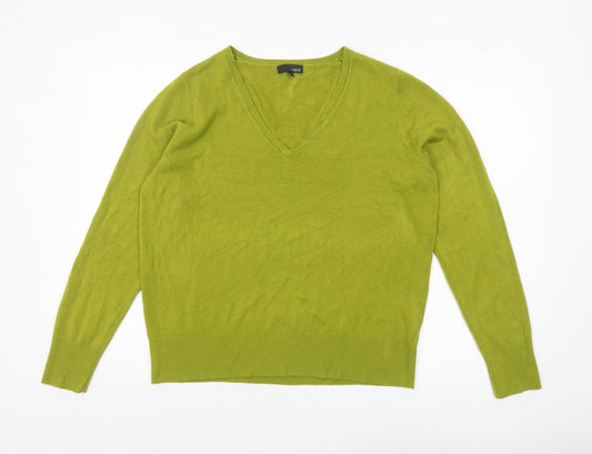 Next Women’s Green V-Neck Acrylic Pullover Jumper Size 18