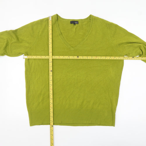 Next Women’s Green V-Neck Acrylic Pullover Jumper Size 18