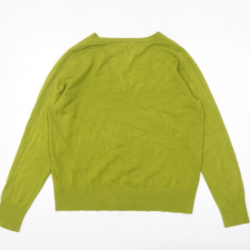 Next Women’s Green V-Neck Acrylic Pullover Jumper Size 18