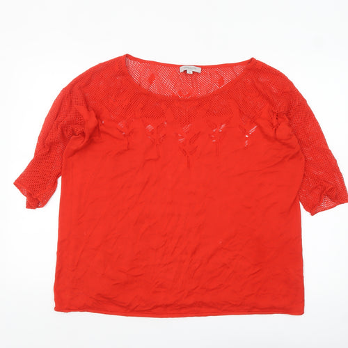 Great Plains Women Red Knit Cotton Pullover Jumper M