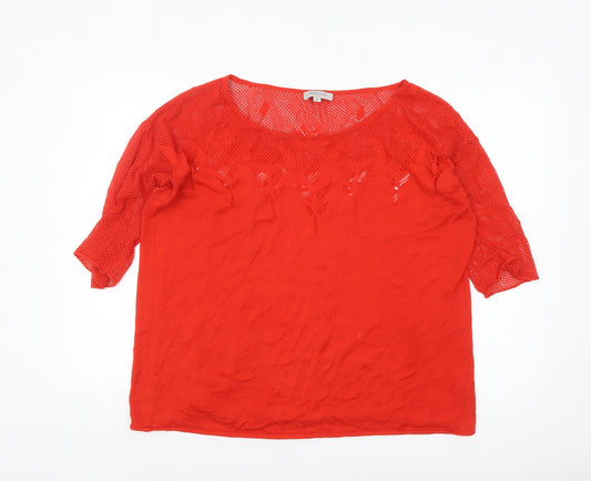 Great Plains Women Red Knit Cotton Pullover Jumper M