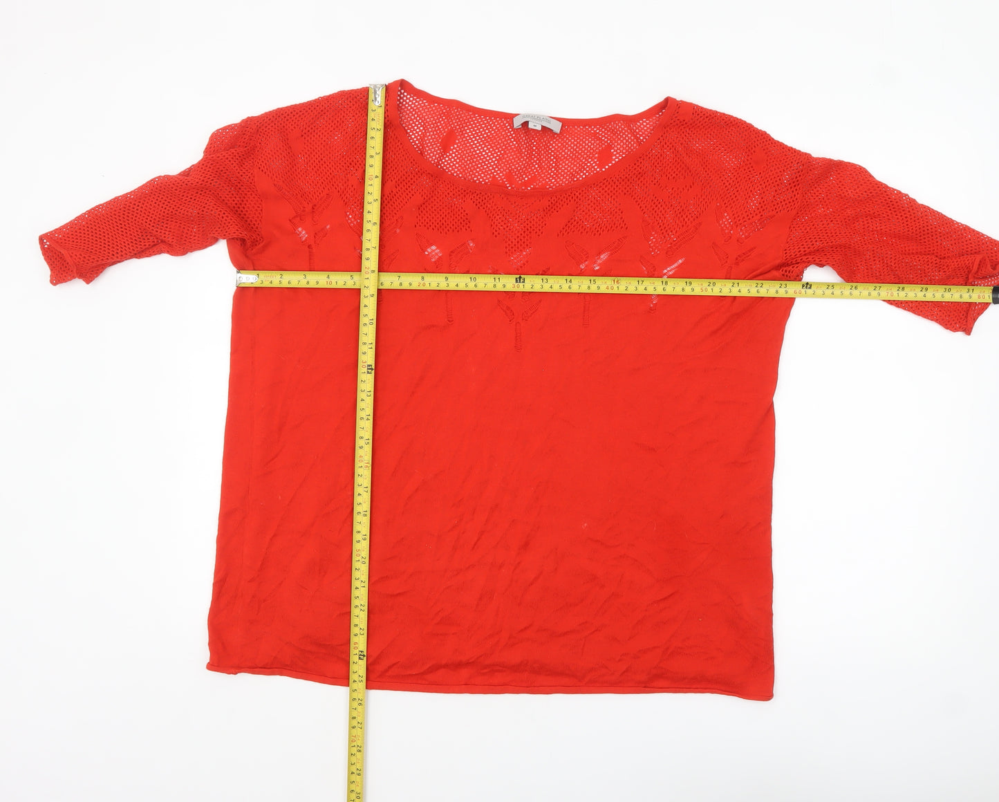 Great Plains Women Red Knit Cotton Pullover Jumper M