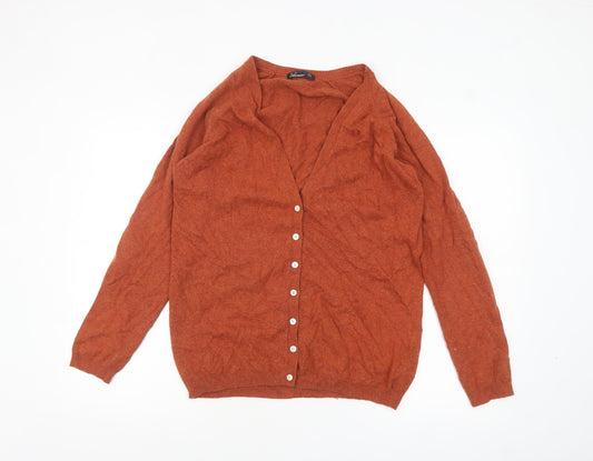 Fred Perry Women's Brown V-Neck Button Cardigan Size 6