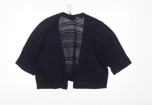 Marks and Spencer Women Blue Size 16 Open Knit Cardigan