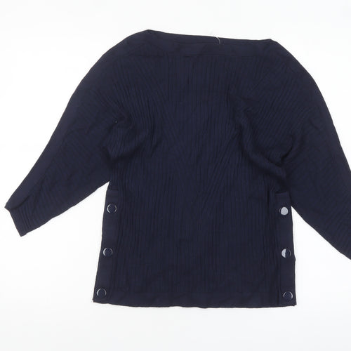 Marks and Spencer Women Navy Small Button Detail Pullover Jumper
