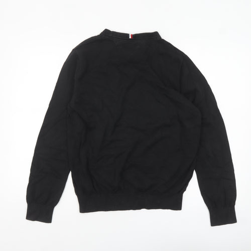 Tommy Hilfiger Men's Black Cotton Crew Neck Pullover Jumper M