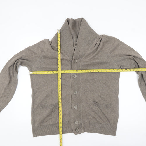 Gap Men's Beige Cotton Shawl Collar Cardigan L Classic Fit