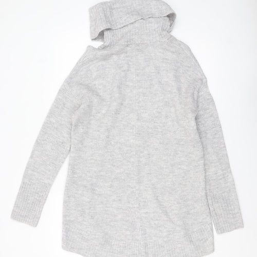 F&F Womens Grey Cowl Neck Chunky Knit Pullover Jumper Size 14