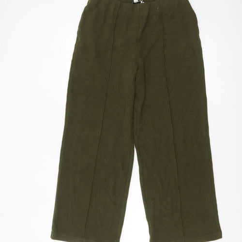 Marks and Spencer Womens Green Size 12 Regular Knit Straight Trousers