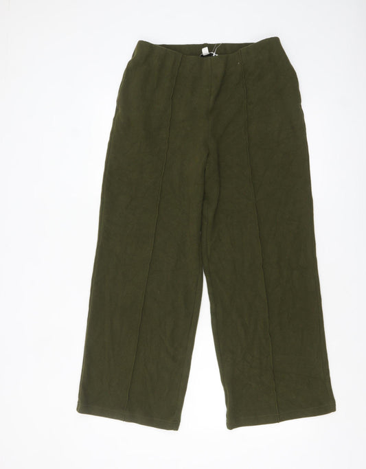 Marks and Spencer Womens Green Size 12 Regular Knit Straight Trousers