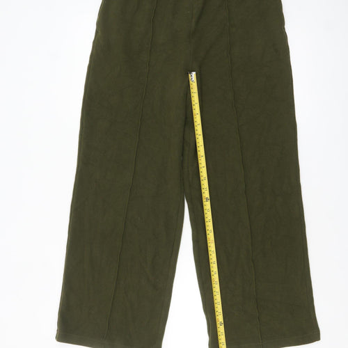 Marks and Spencer Womens Green Size 12 Regular Knit Straight Trousers