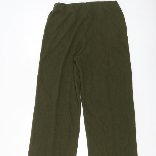 Marks and Spencer Womens Green Size 12 Regular Knit Straight Trousers
