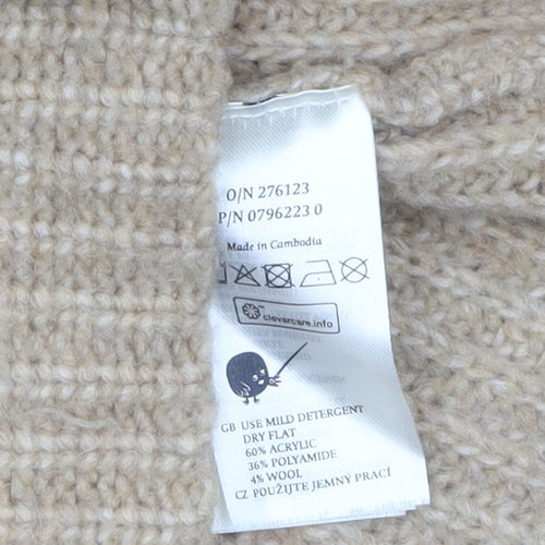 Monki Women’s Beige Mock Neck Chunky Knit Jumper XS