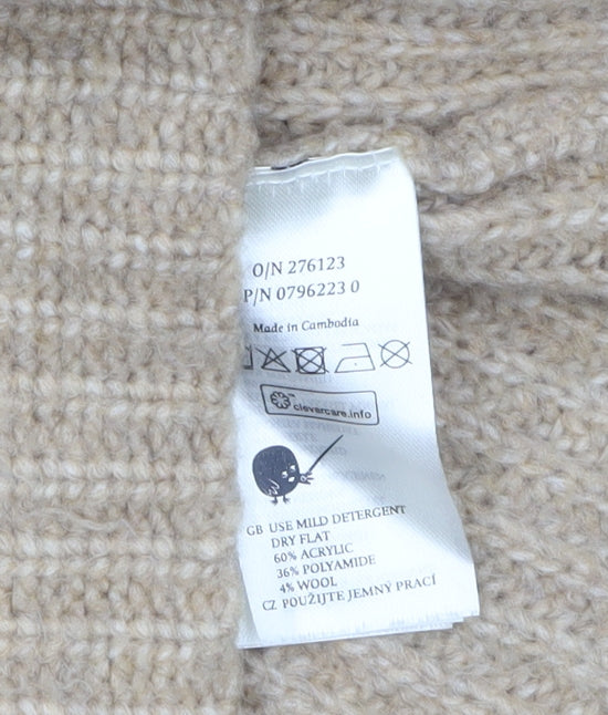 Monki Women’s Beige Mock Neck Chunky Knit Jumper XS