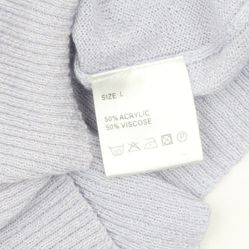 Micha Women Purple L Henley Knit Jumper Scoop Neck Acrylic Viscose