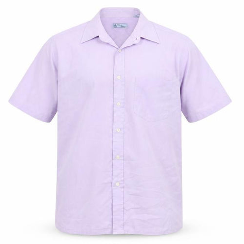 Classic Shirtings Men's Purple Short Sleeve Regular Fit Dress Shirt L