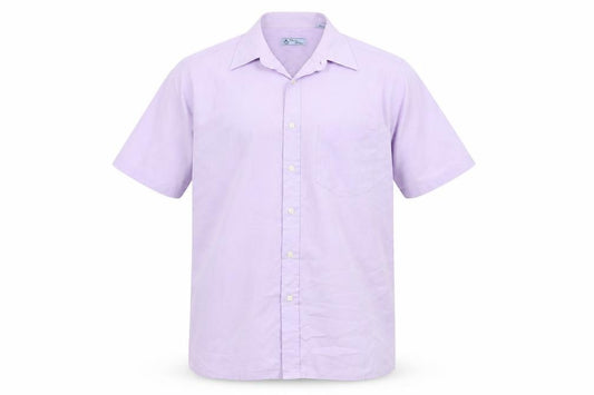 Classic Shirtings Men's Purple Short Sleeve Regular Fit Dress Shirt L