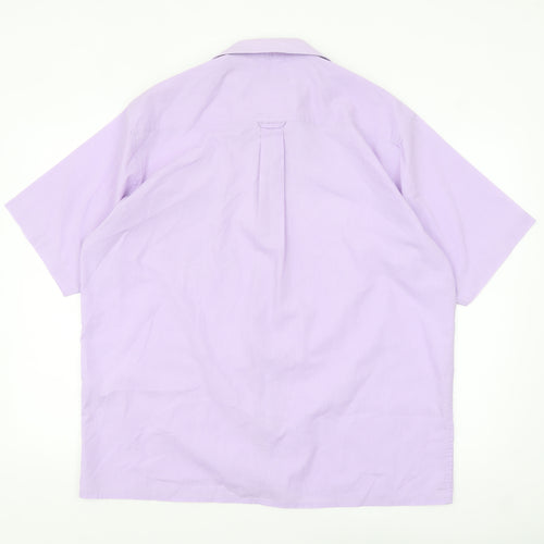 Classic Shirtings Men's Purple Short Sleeve Regular Fit Dress Shirt L