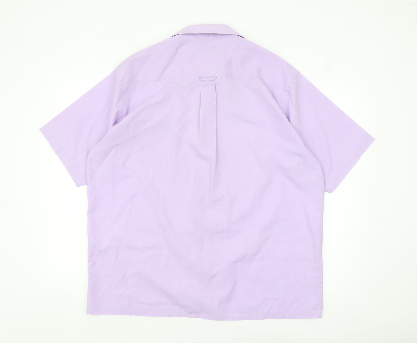 Classic Shirtings Men's Purple Short Sleeve Regular Fit Dress Shirt L