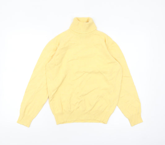 Collection Cachemire et Soie Yellow Roll Neck Wool Cashmere Blend Jumper Women S