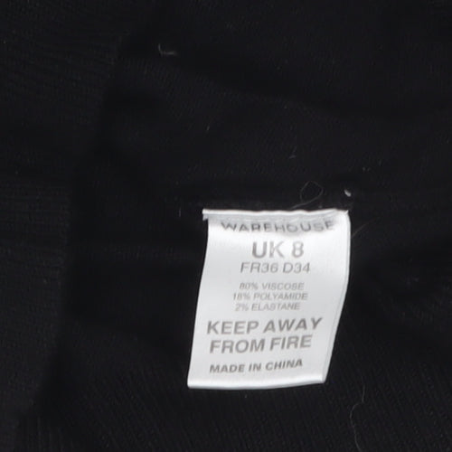 Warehouse Women’s Black Roll Neck Slim Fit Knit Jumper UK 8