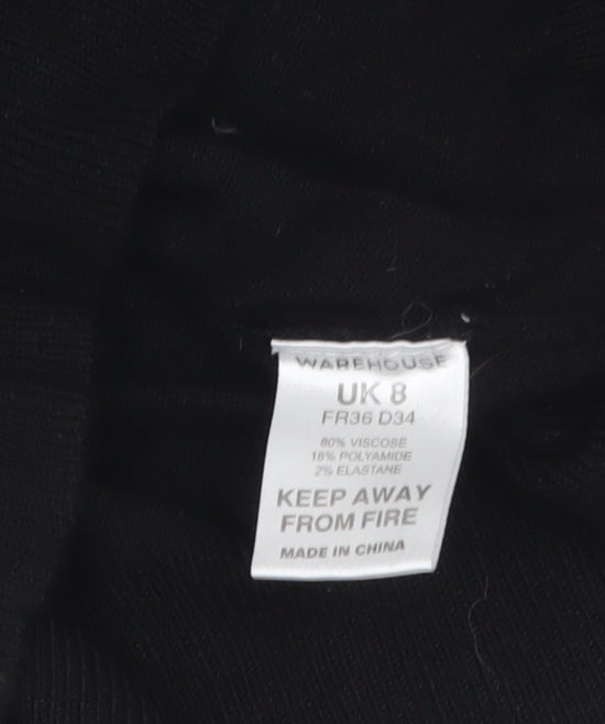 Warehouse Women’s Black Roll Neck Slim Fit Knit Jumper UK 8