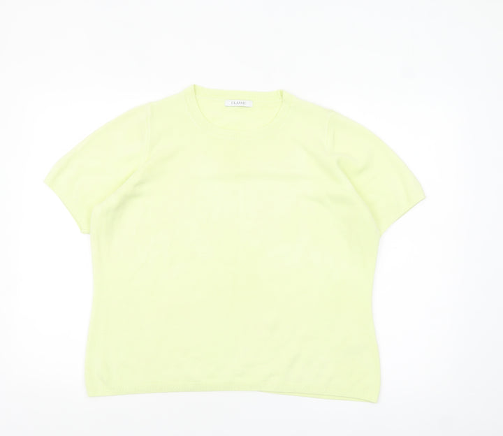 Marks and Spencer Women’s Pale Lime Knit Short Sleeve Jumper Size 18