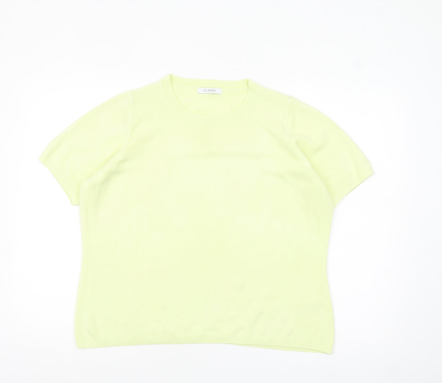 Marks and Spencer Women’s Pale Lime Knit Short Sleeve Jumper Size 18