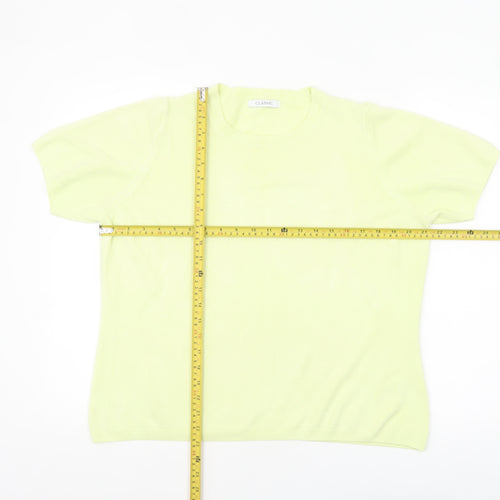 Marks and Spencer Women’s Pale Lime Knit Short Sleeve Jumper Size 18