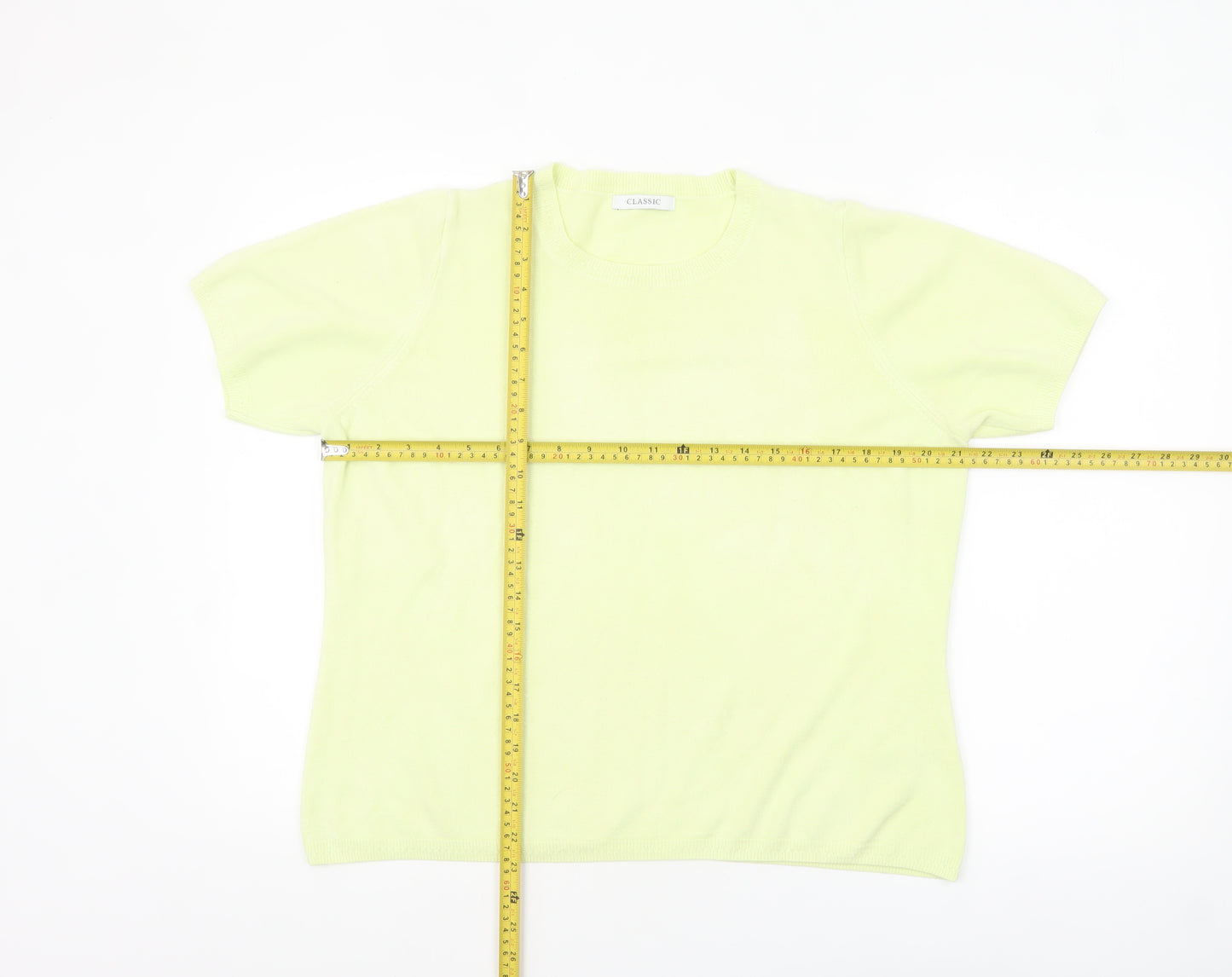 Marks and Spencer Women’s Pale Lime Knit Short Sleeve Jumper Size 18