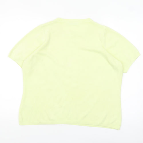 Marks and Spencer Women’s Pale Lime Knit Short Sleeve Jumper Size 18