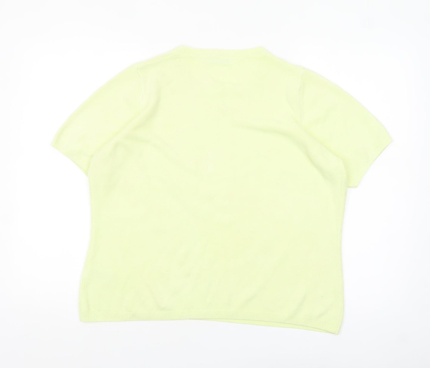 Marks and Spencer Women’s Pale Lime Knit Short Sleeve Jumper Size 18
