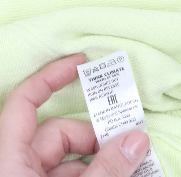 Marks and Spencer Women’s Pale Lime Knit Short Sleeve Jumper Size 18