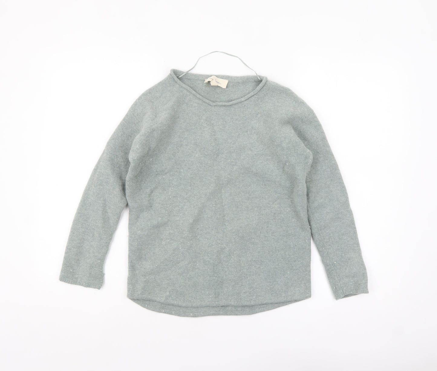 Seasalt Cornwall Women's Grey Wool Jumper Size 8 Crew Neck Knit