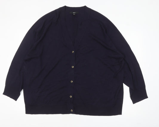 NEXT Women's Navy Blue Cardigan XXL V-Neck Button Knit