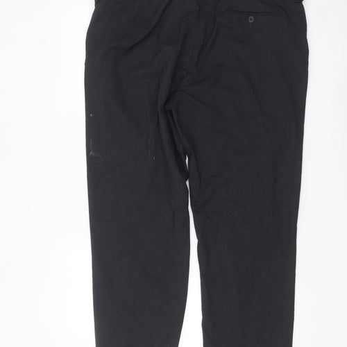 Marks and Spencer Men's Grey Regular Fit Trousers 40W 29L