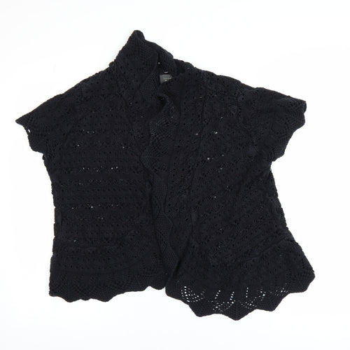 Mexx Women’s Black Crochet Open Knit Short Sleeve Cardigan 2XL