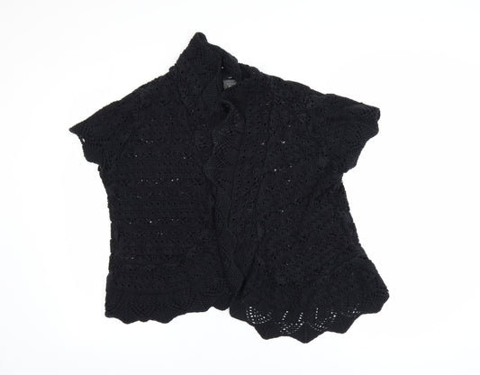Mexx Women’s Black Crochet Open Knit Short Sleeve Cardigan 2XL