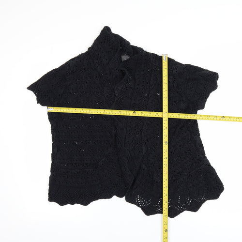 Mexx Women’s Black Crochet Open Knit Short Sleeve Cardigan 2XL