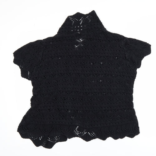 Mexx Women’s Black Crochet Open Knit Short Sleeve Cardigan 2XL